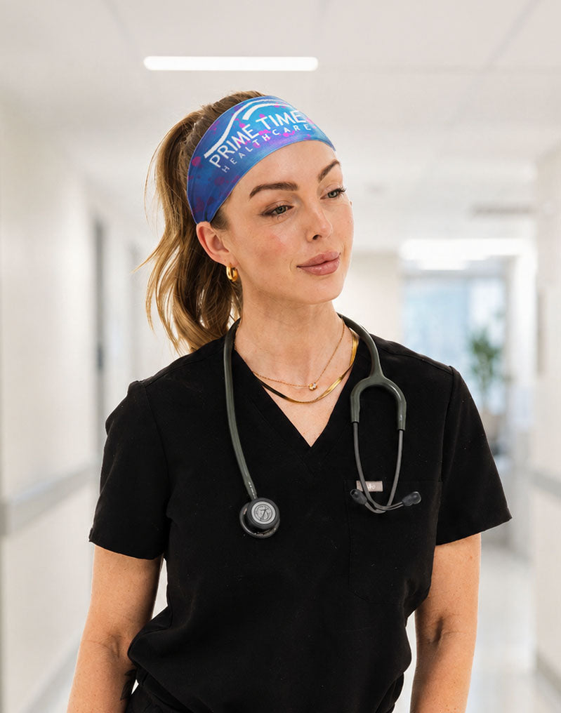 Healthcare worker wearing a JUNK headband