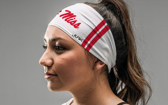 University of Mississippi: Ole Miss Stripes White Headband