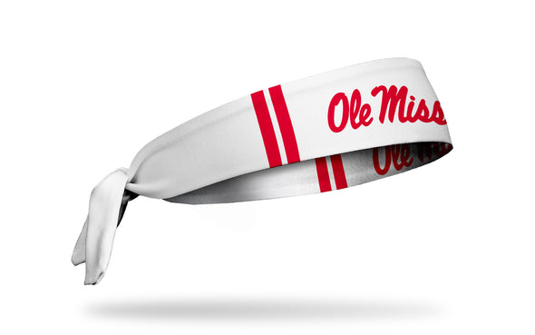 University of Mississippi: Ole Miss Stripes White Tie Headband