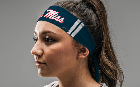 University of Mississippi: Ole Miss Stripes Navy Tie Headband