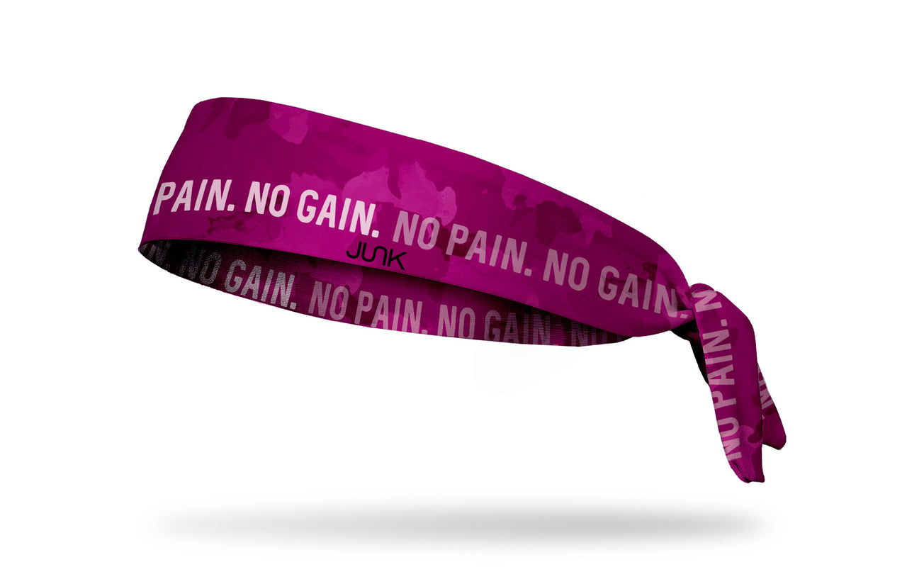 No Pain No Gain Tie Headband