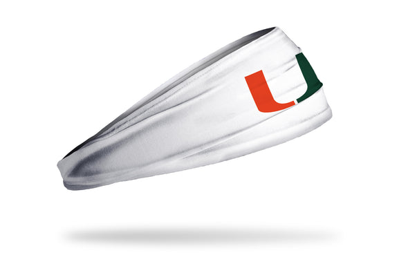 University of Miami: Logo White Headband