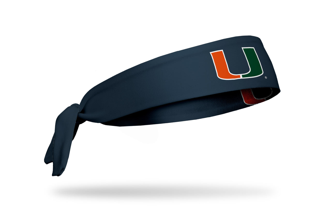 University of Miami: Logo Gray Tie Headband