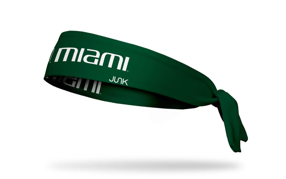 University of Miami: Wordmark Green Tie Headband