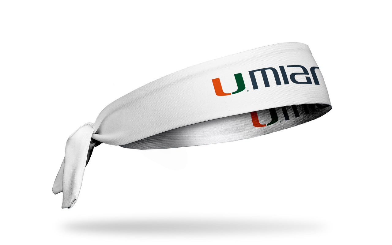 University of Miami: Wordmark White Tie Headband