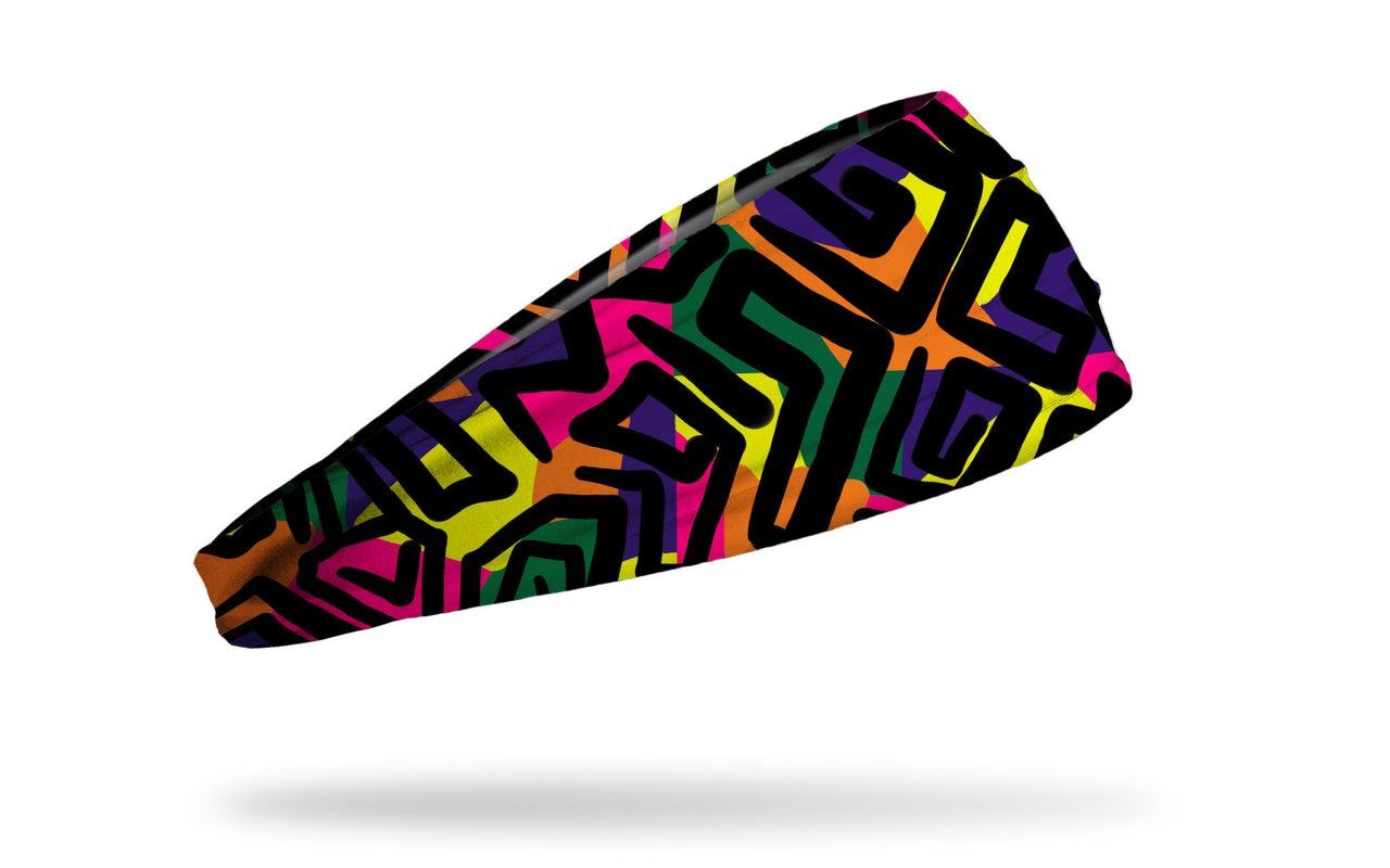 90's themed bright primary colors headband with pop art lines