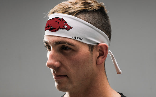 University of Arkansas: Razorback White Tie Headband