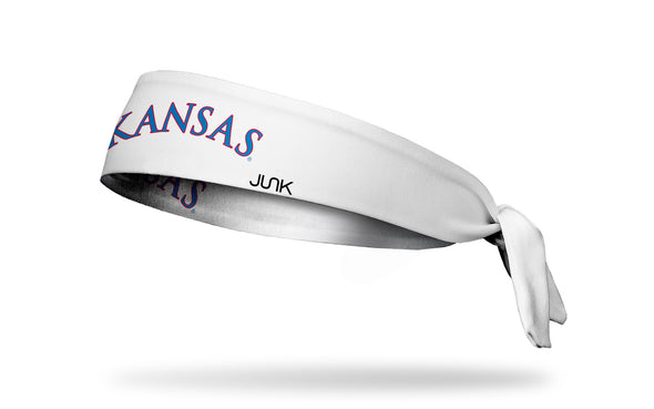 University of Kansas: Wordmark White Tie Headband