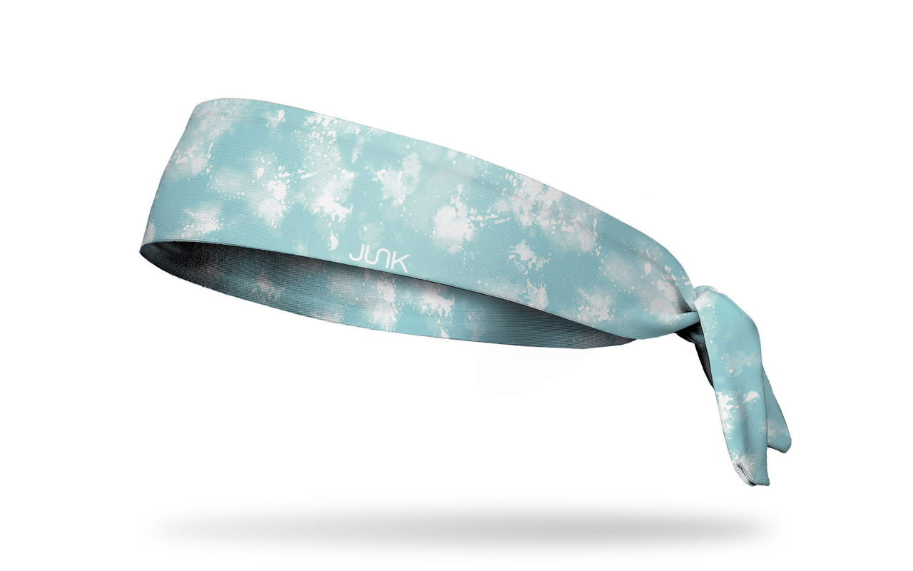 mint blue headband with cloud mist pattern
