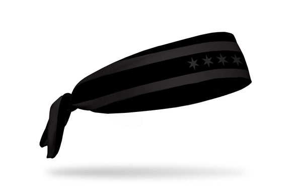 Chicago Flag Black and Charcoal Tie Headband