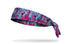 multicolored headband with overlapping flowers in bright colors