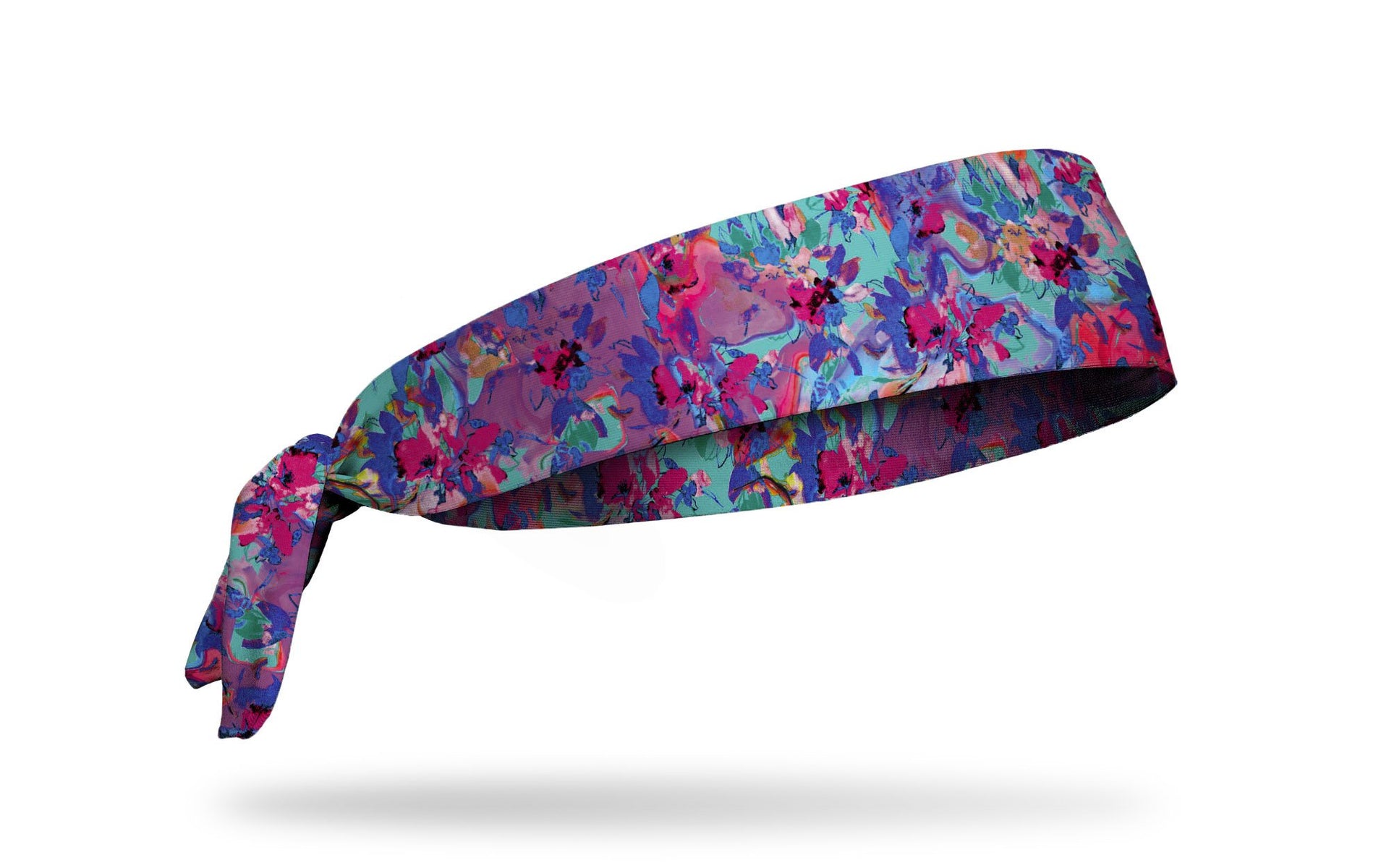 multicolored headband with overlapping flowers in bright colors