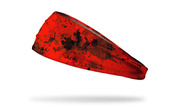 chinese red headband with grunge overlay design