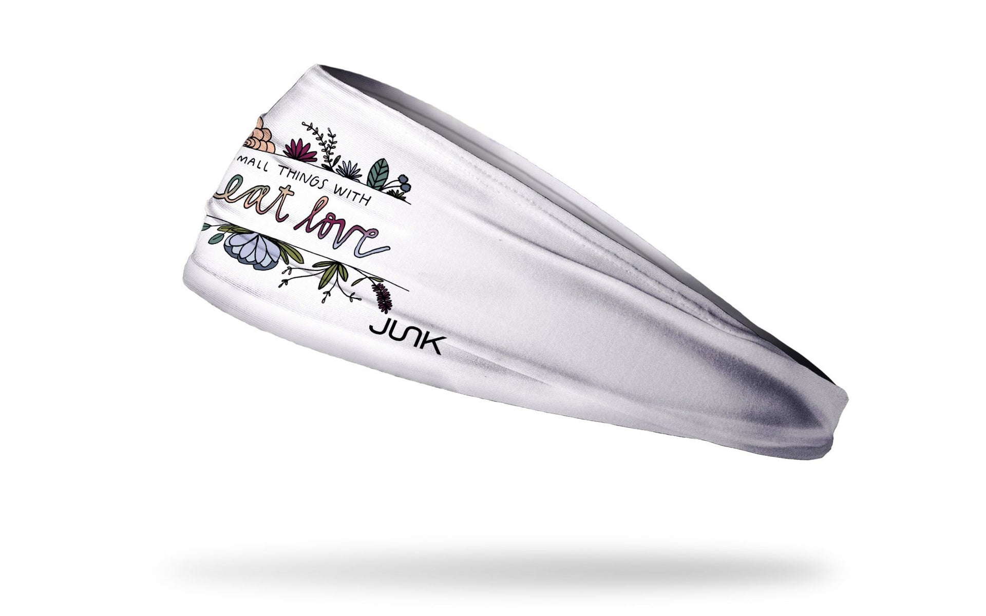 JUNK Athlete Christine Kole headband collection do small things with great love wordmark