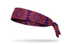purple headband with orange mandala pattern