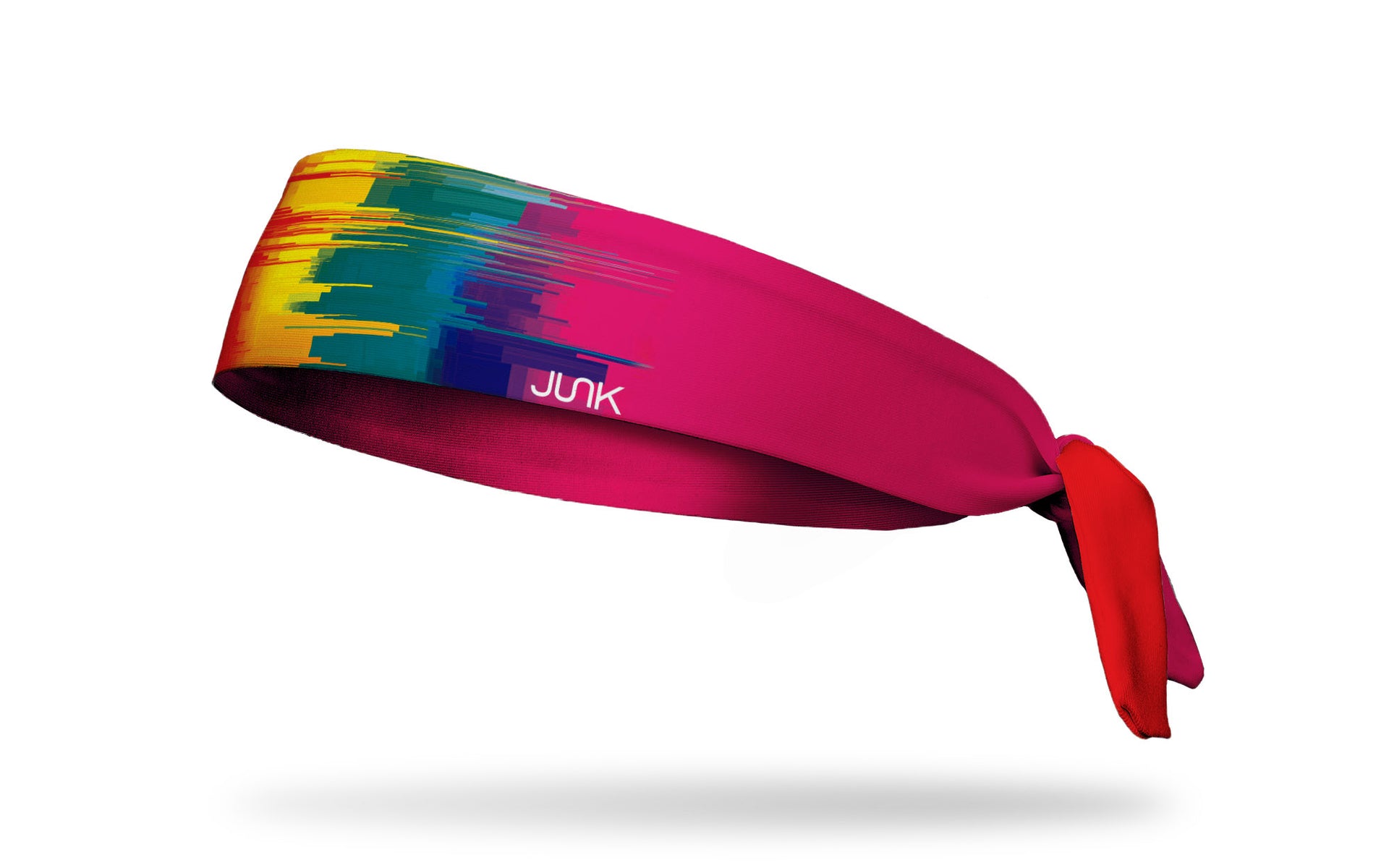 rainbow themed headband with red, green, blue, indigo, violet
