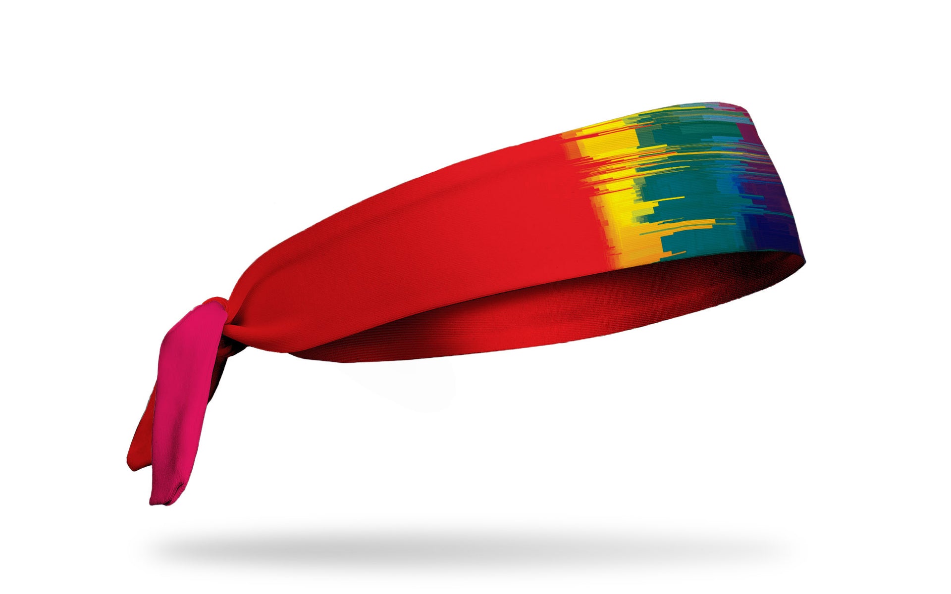 rainbow themed headband with red, green, blue, indigo, violet