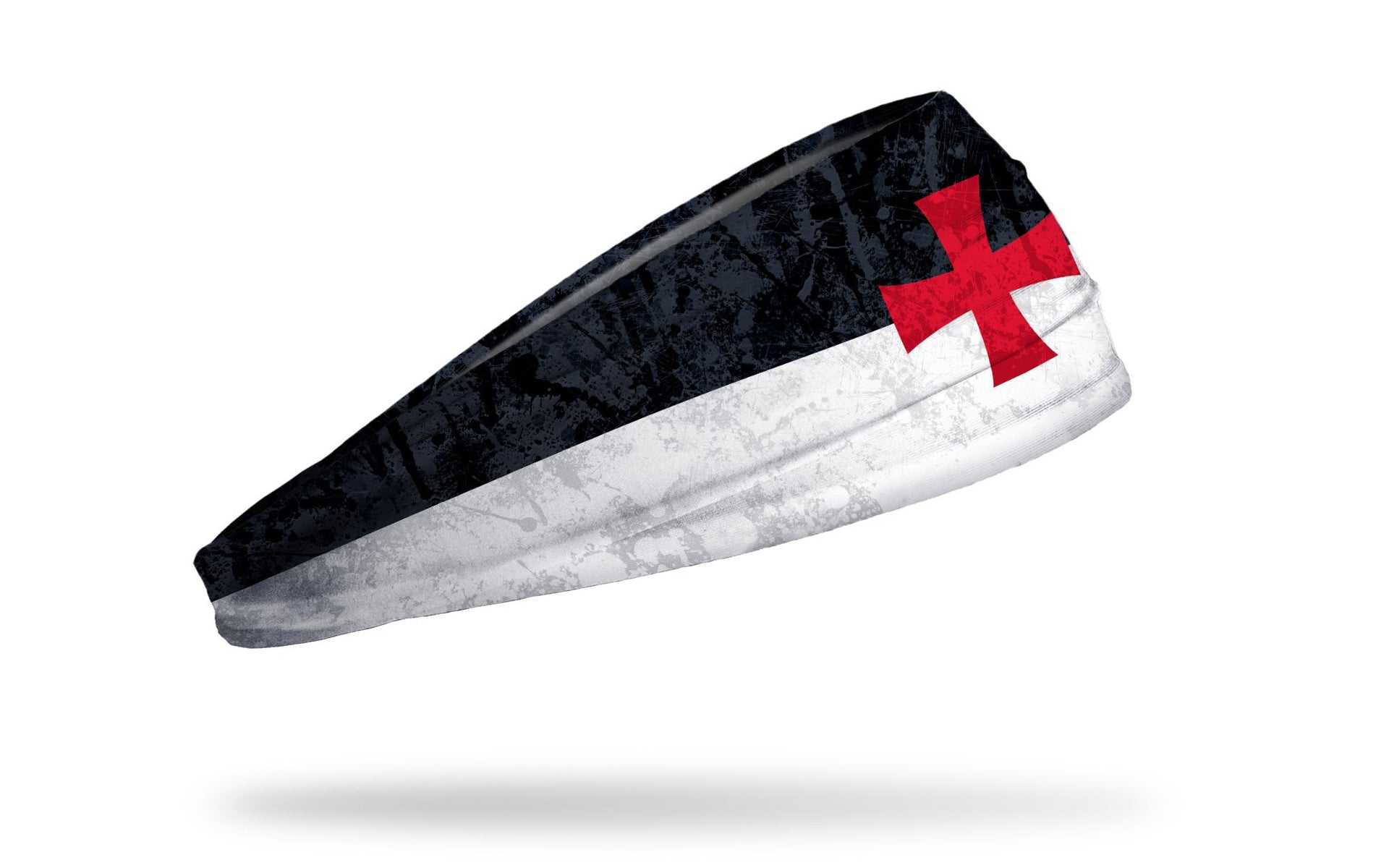 black and white headband with red templar cross