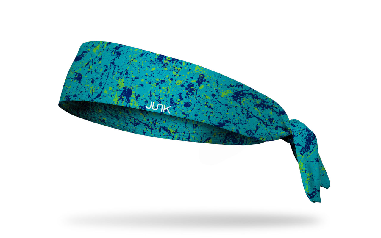 colorful teal and navy paint splattered heaband