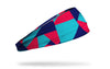 colorful color block headband in red blue and navy