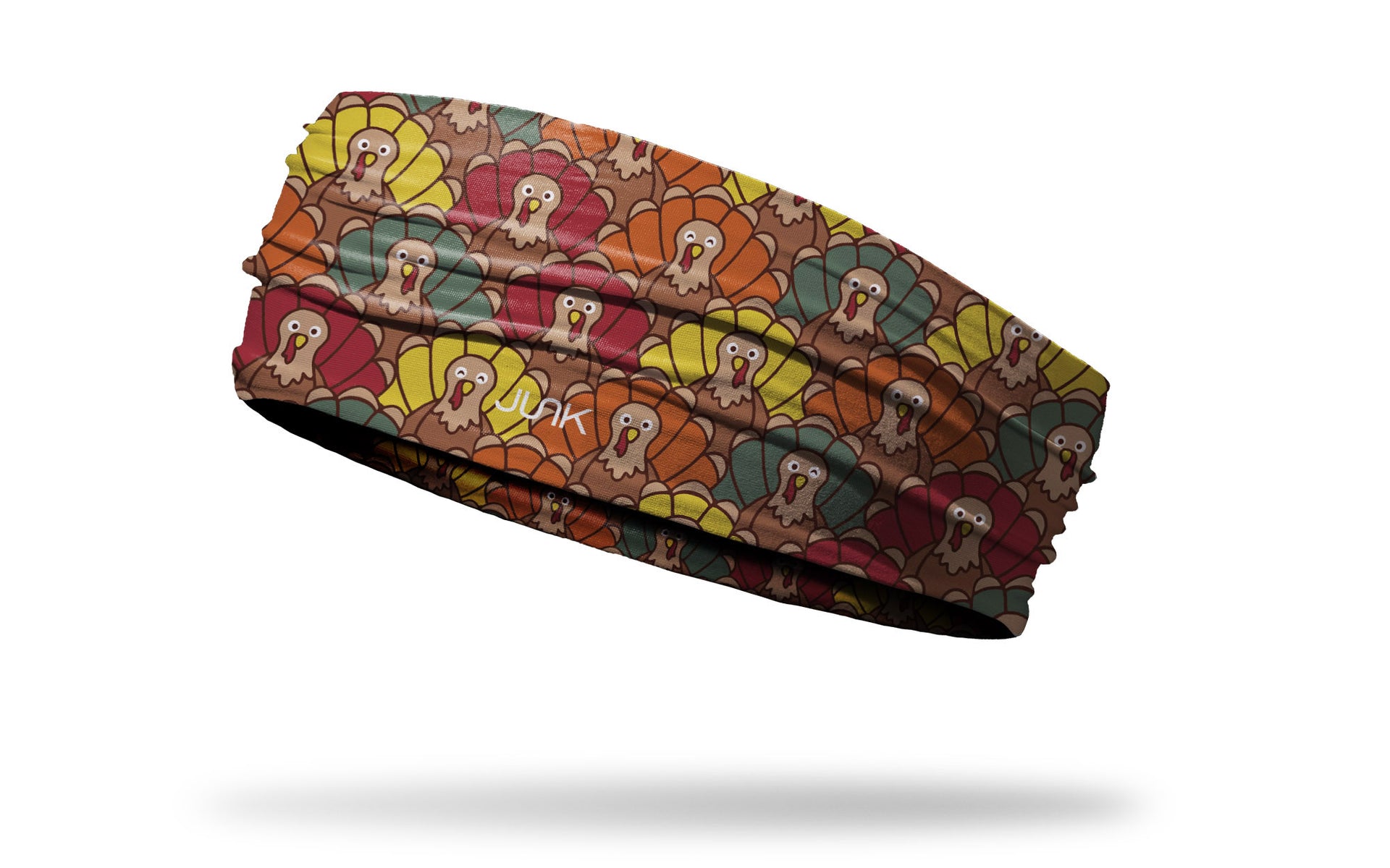 thanksgiving themed headband with colorful turkey pattern