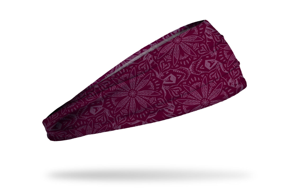 purple headband with light purple repeating kaleidoscope mandala pattern