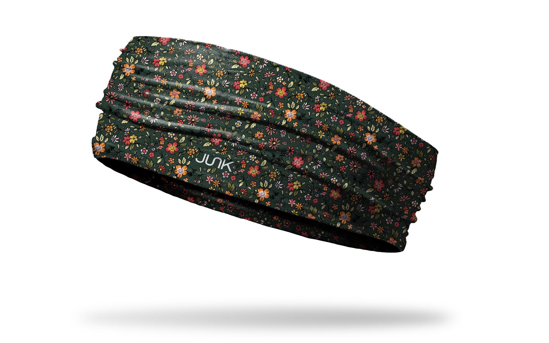 dark green repeating pattern florals headband