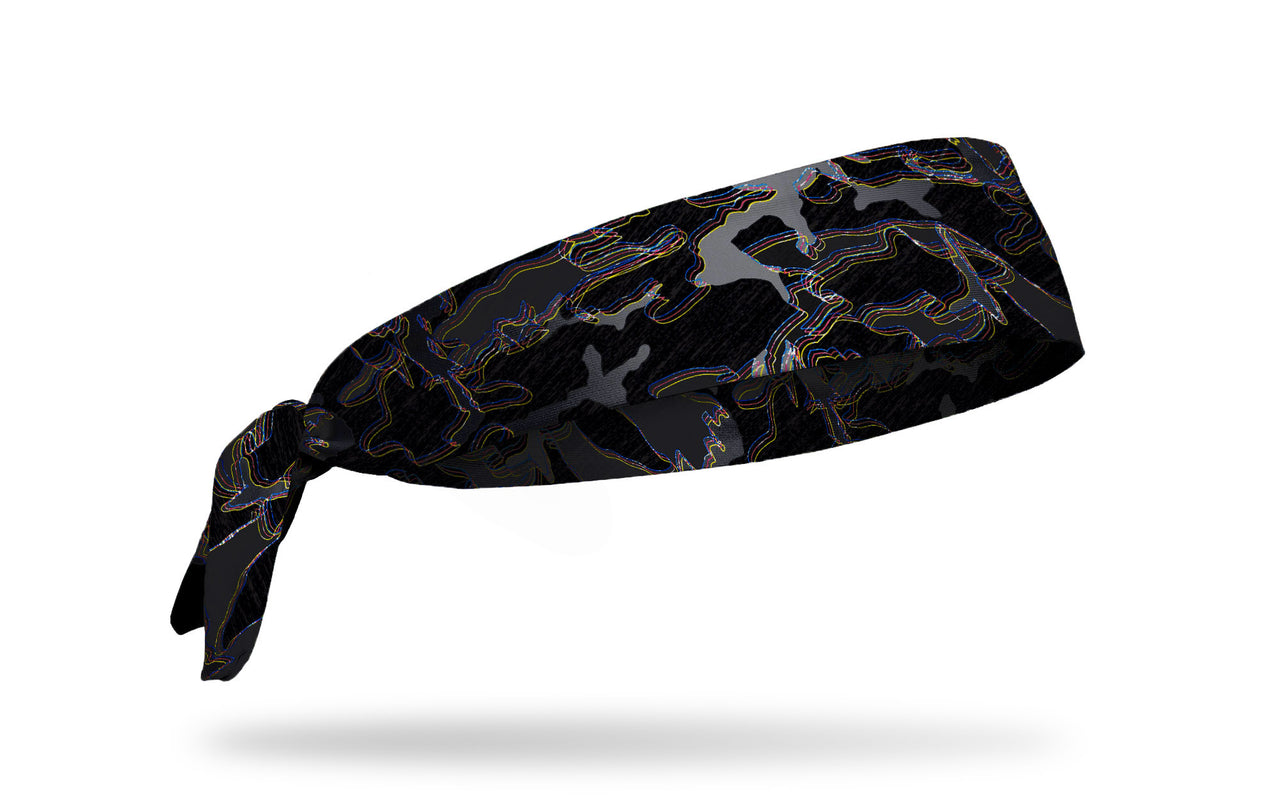 Glitch Camo Black Tie Headband
