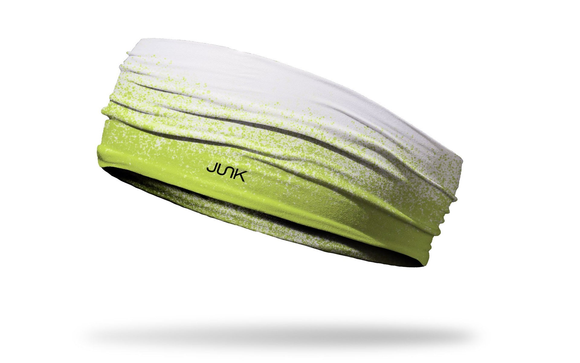 white headband with dapple grain gradient in neon yellow green