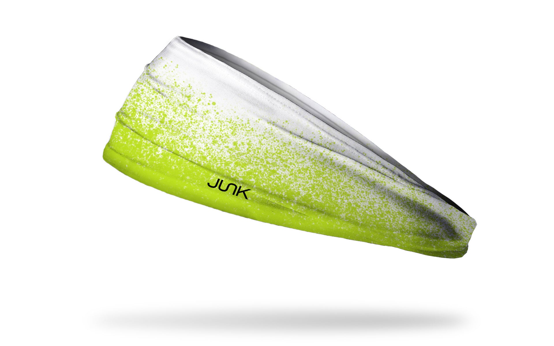 white headband with dapple grain gradient in neon yellow green