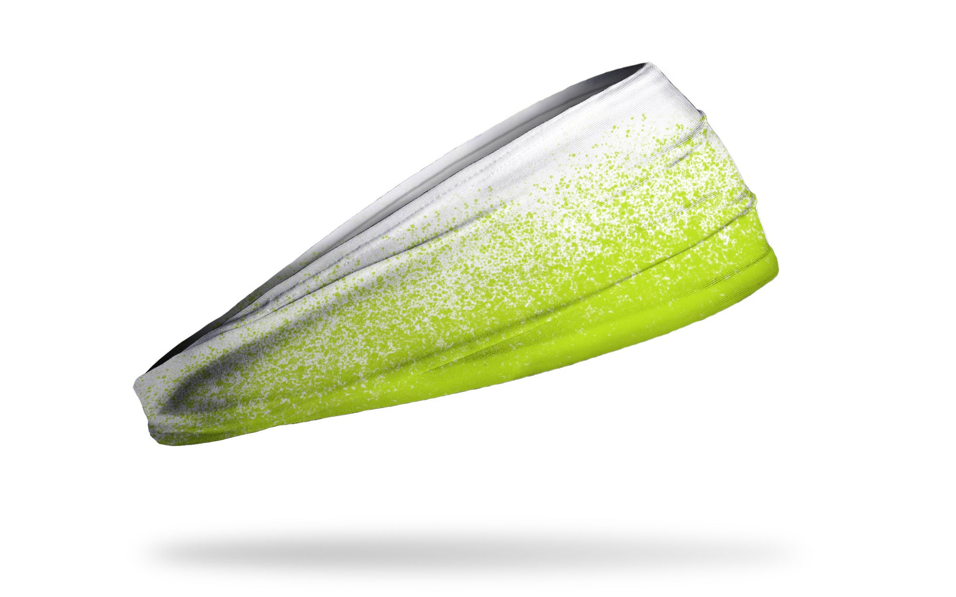 white headband with dapple grain gradient in neon yellow green