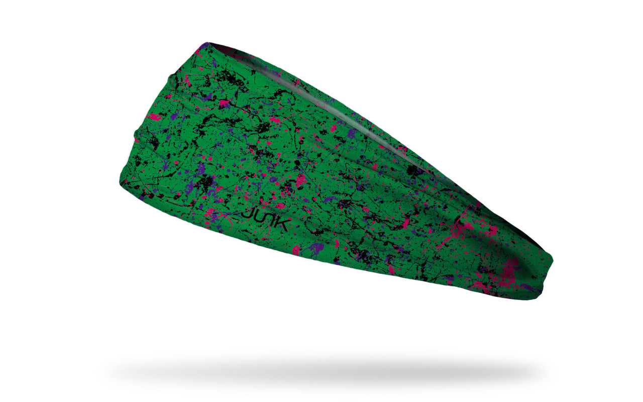 colorful green and purple paint splattered heaband
