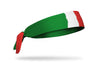 headband with traditional Italy flag design made to look like it has been painted