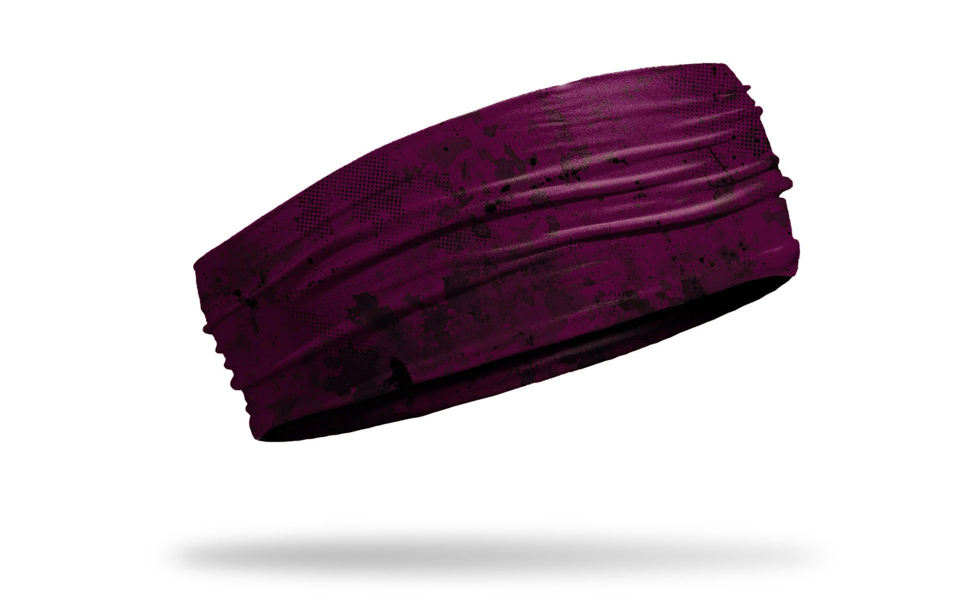 maroon headband with grunge overlay design