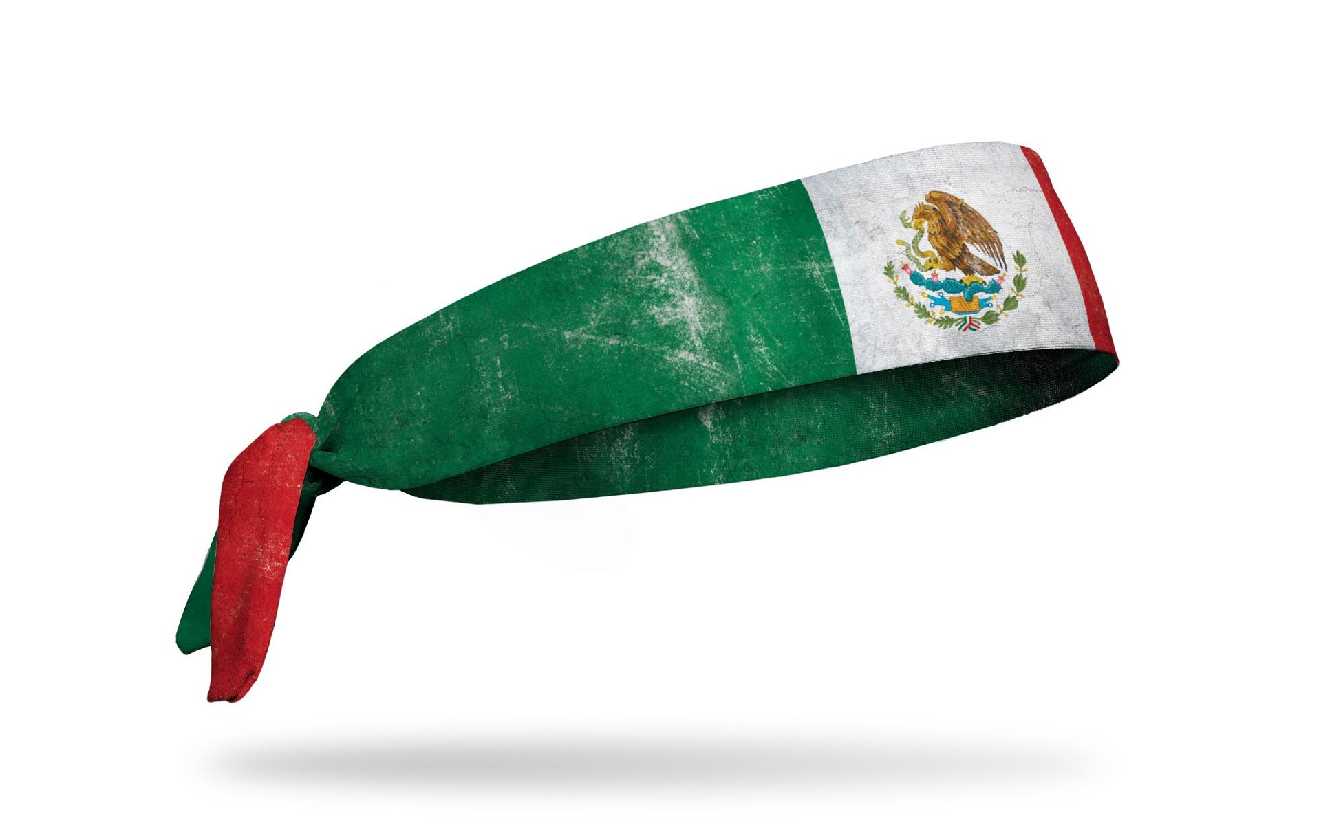 headband with traditional Mexico flag design with grunge overlay