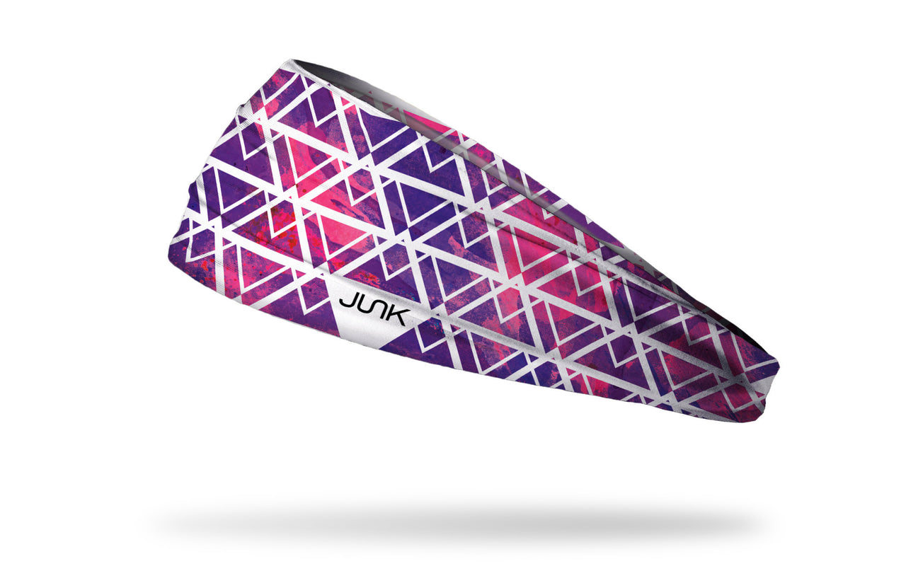 pink to purple gradient headband with white triangle pattern overlay