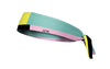 colorful color block headband in light blue light pink and black