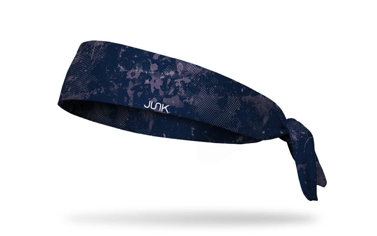 navy headband with grunge overlay design