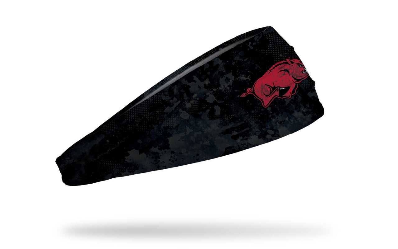 black headband with grunge overlay and University of Arkansas logo