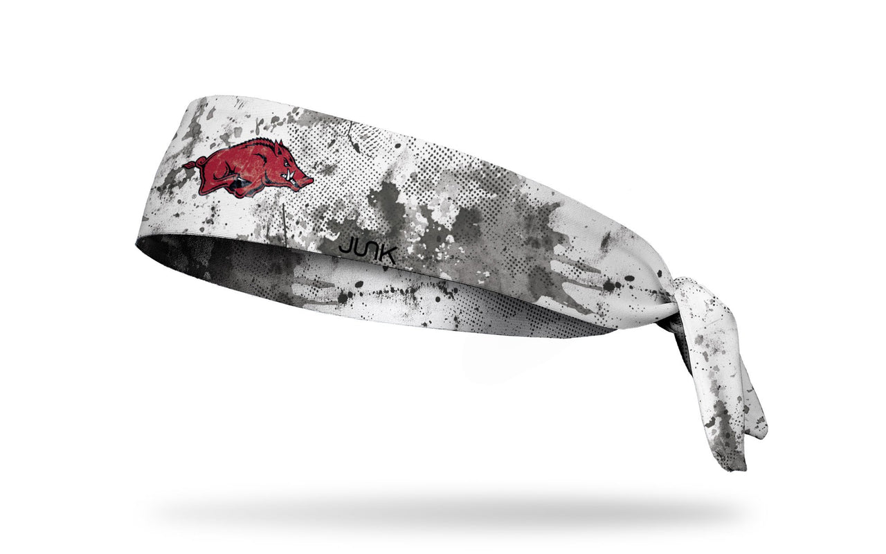 white headband with grunge overlay and University of Arkansas logo