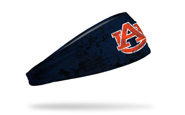 navy grunge layover headband with Auburn University logo in orange