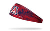 red headband with navy grunge overlay and University of Arizona A logo in red white and blue