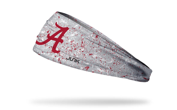 gray headband with paint splatters and University of Alabama logo