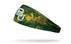 green headband with grunge overlay and Baylor University B U logo in white