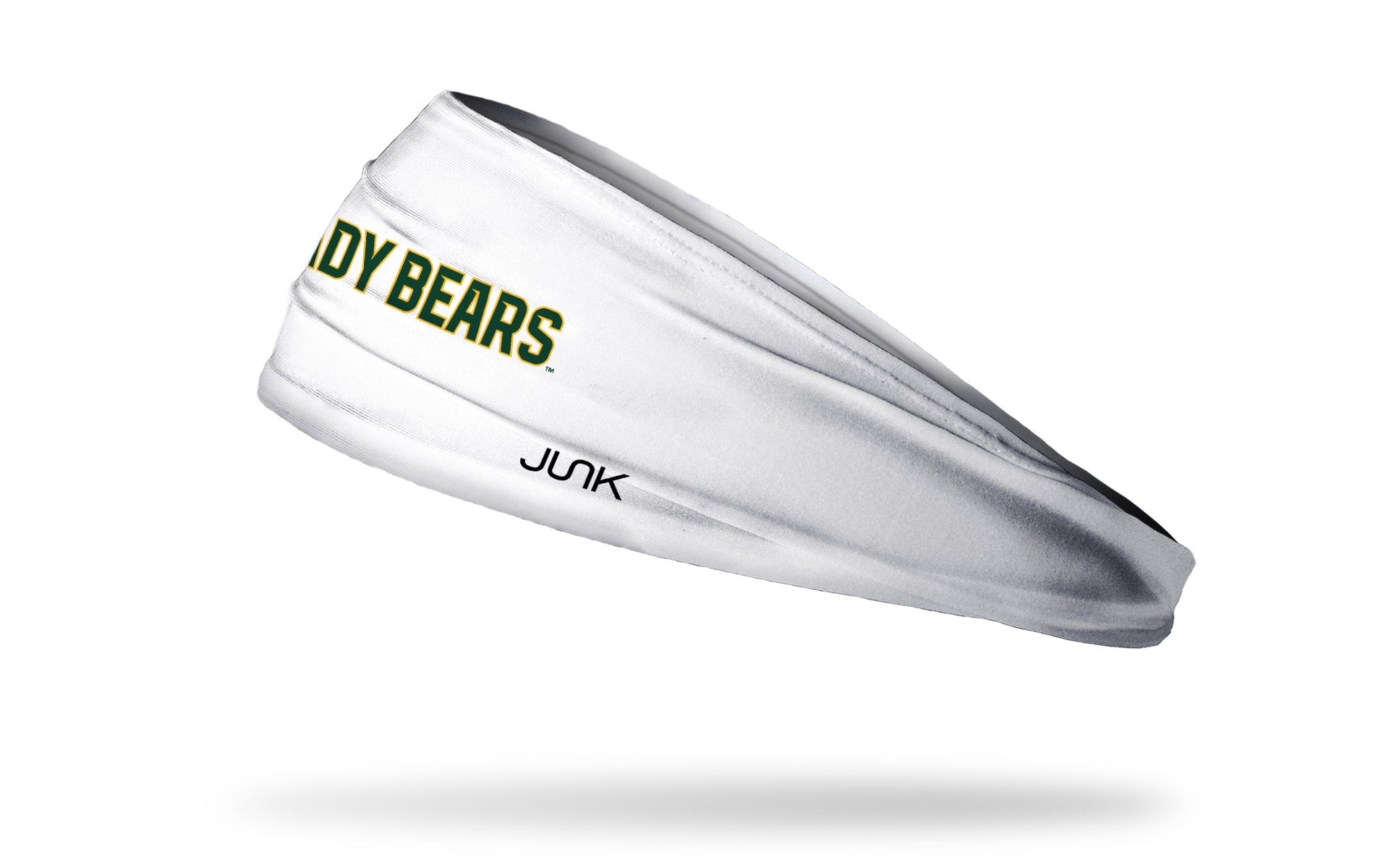 white headband with Baylor University Lady Bears wordmark in green