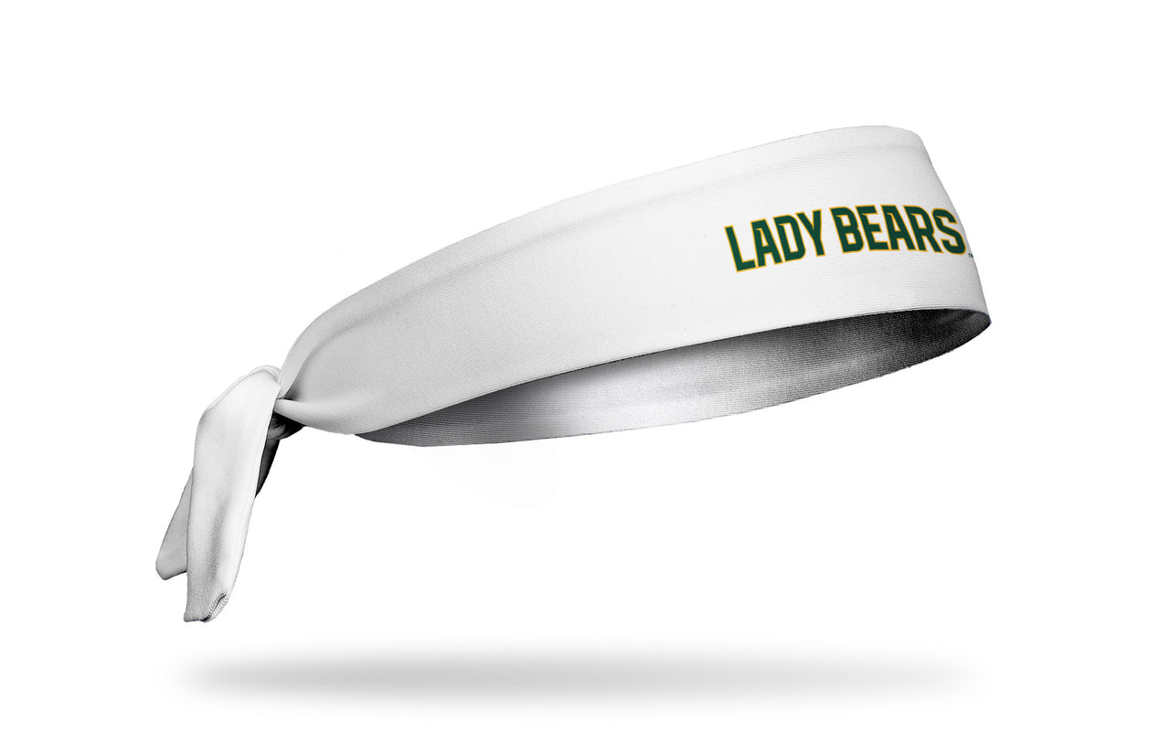 white headband with Baylor University Lady Bears wordmark in green