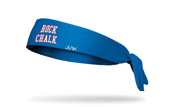 red and royal blue headband with University of Kansas Rock Chalk wordmark