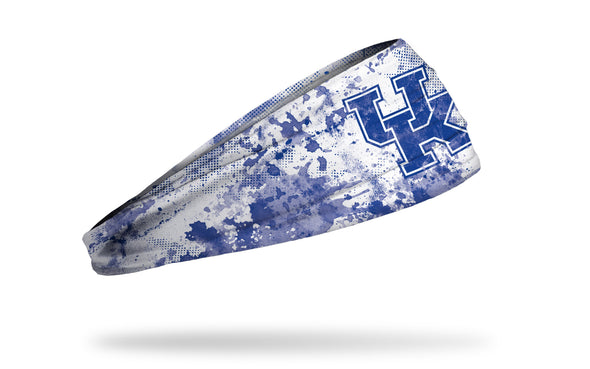 white headband with University of Kentucky letter logo in royal blue