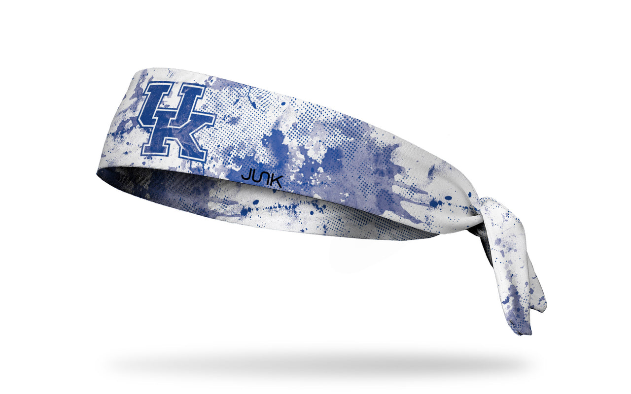 white headband with University of Kentucky letter logo in royal blue