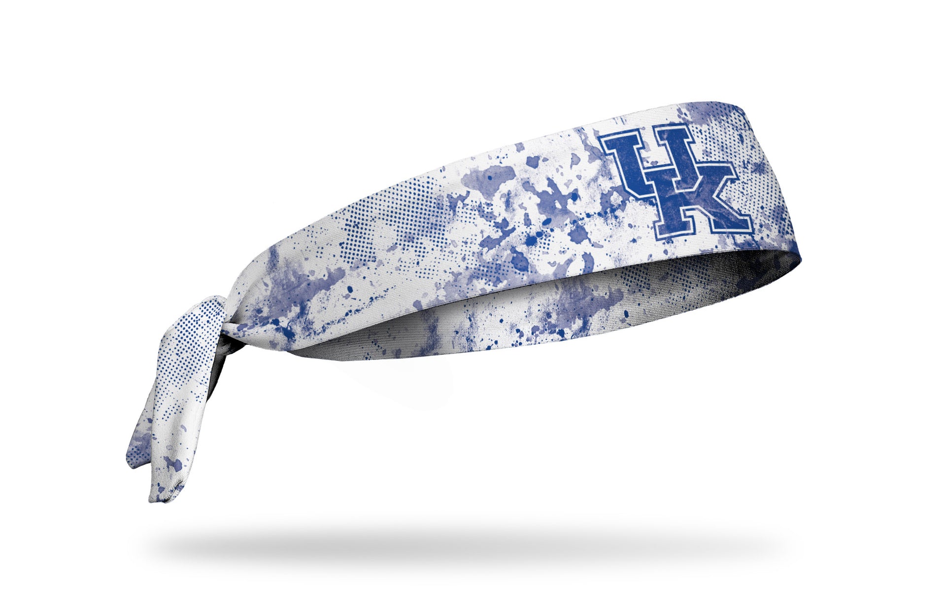 white headband with University of Kentucky letter logo in royal blue